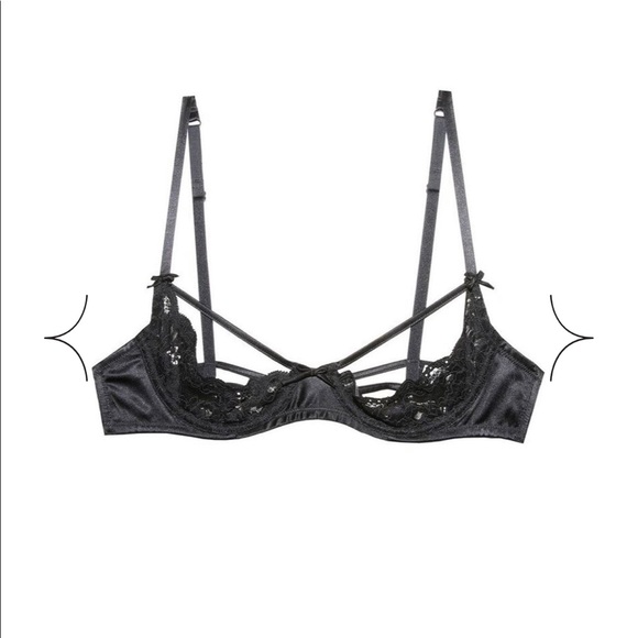 Fleur du Mal NWT CHARLOTTE LACE PEEKABOO BRA - Picture 1 of 4